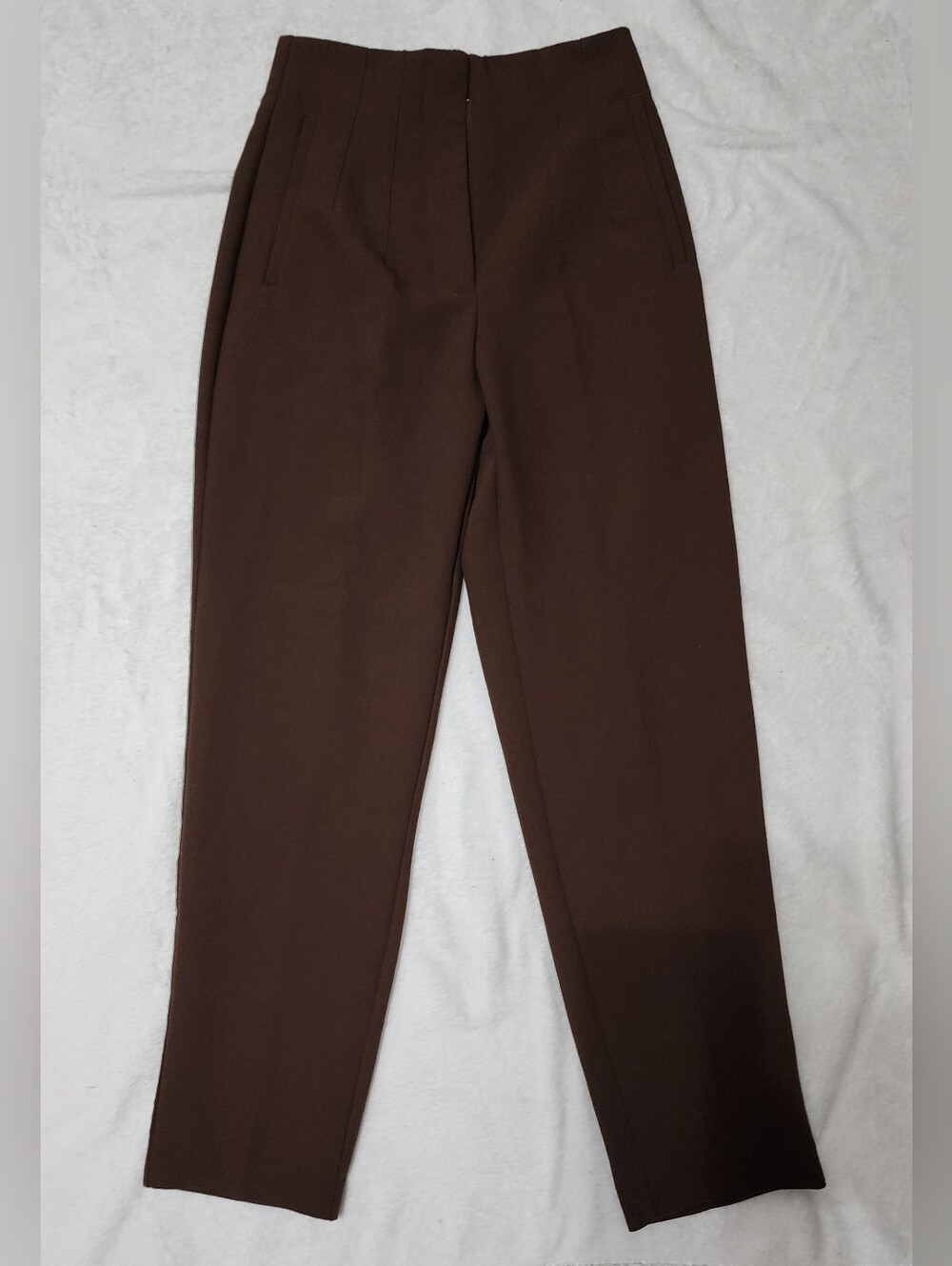 Zara Brown High-Waist Tailored Women's Pants